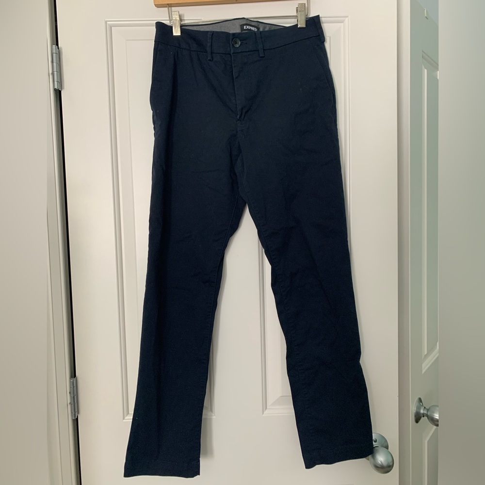 Men’s Navy Express Dress Pants, slim 30x30